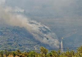 Humareda provocada por el fuego de Albuñuelas.