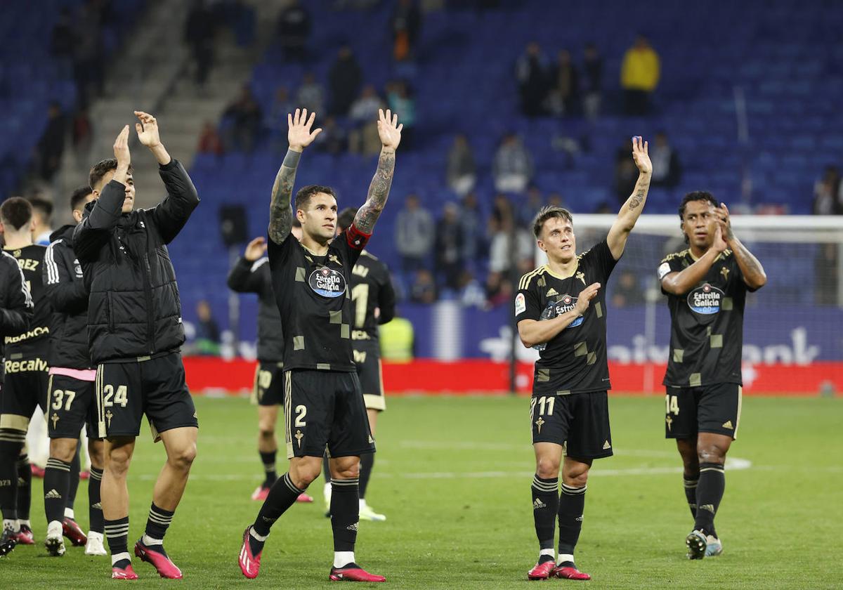 Los celtiñas agradecen a su afición el apoyo en el último partido ante el Espanyol.