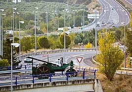 Detalle de la N-323 y su conexión con A-44 en el enlace 42 Jaén Sur