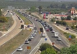 Estado del tráfico en la A-4 en el kilómetro 298, cerca de Bailén, sentido decreciente a las 13:00 horas.