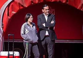 Sophia Yang y Alfredo García Amado, en el entrenamiento.