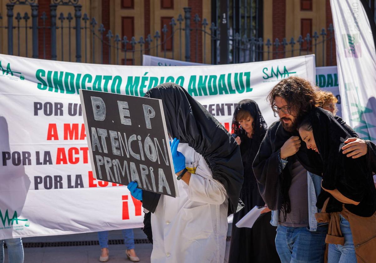 Protesta del Sindicato Médico la pasada semana.