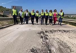Obras en la carretera entre Arjona y Marmolejo.