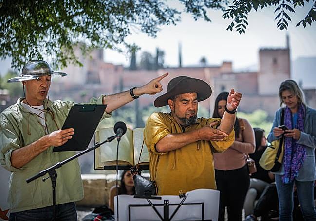 José Manuel Cantero y Manuel Mateo, como Quijote y Sancho.