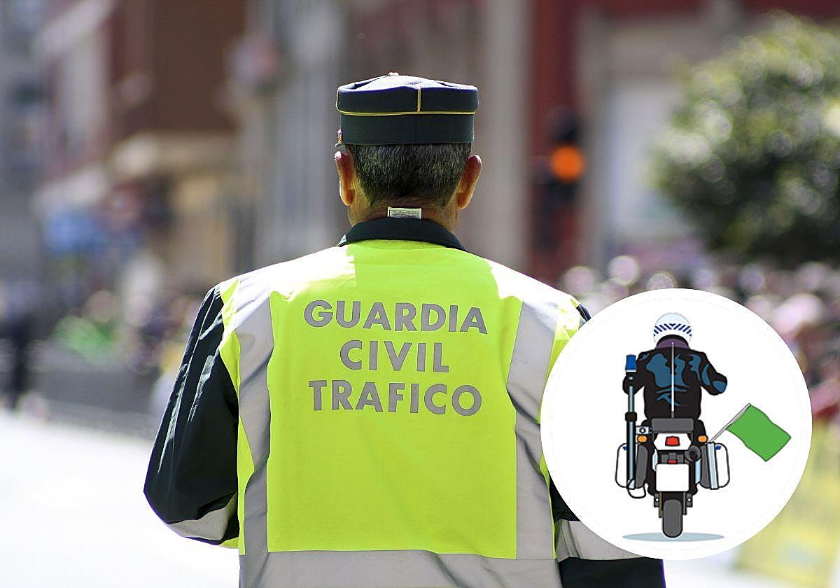 Qué significan las banderas verdes, amarillas o rojas en las motos de la Guardia CIvil.