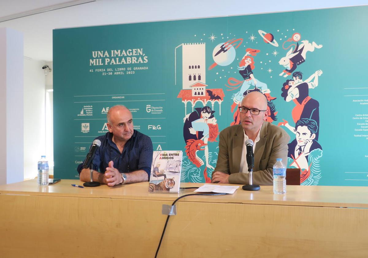 Juan Vida y Ramón Repiso, durante la presentación de 'Vida entre amigos'.