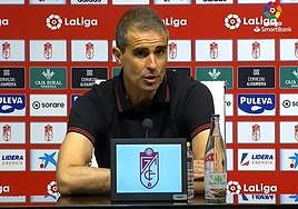 Gaizka Garitano, durante su comparecencia de prensa.