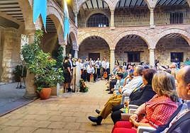 XXXVIII pregón de la romería a cargo de Hortensia Montaraz, que estuvo acompañada por Ángela Maigler y Santiago Señoret