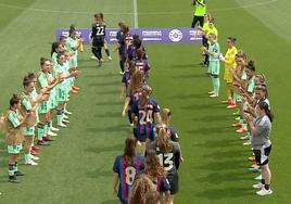 El Granada hizo el pasillo a las culés, campeonas de Liga.