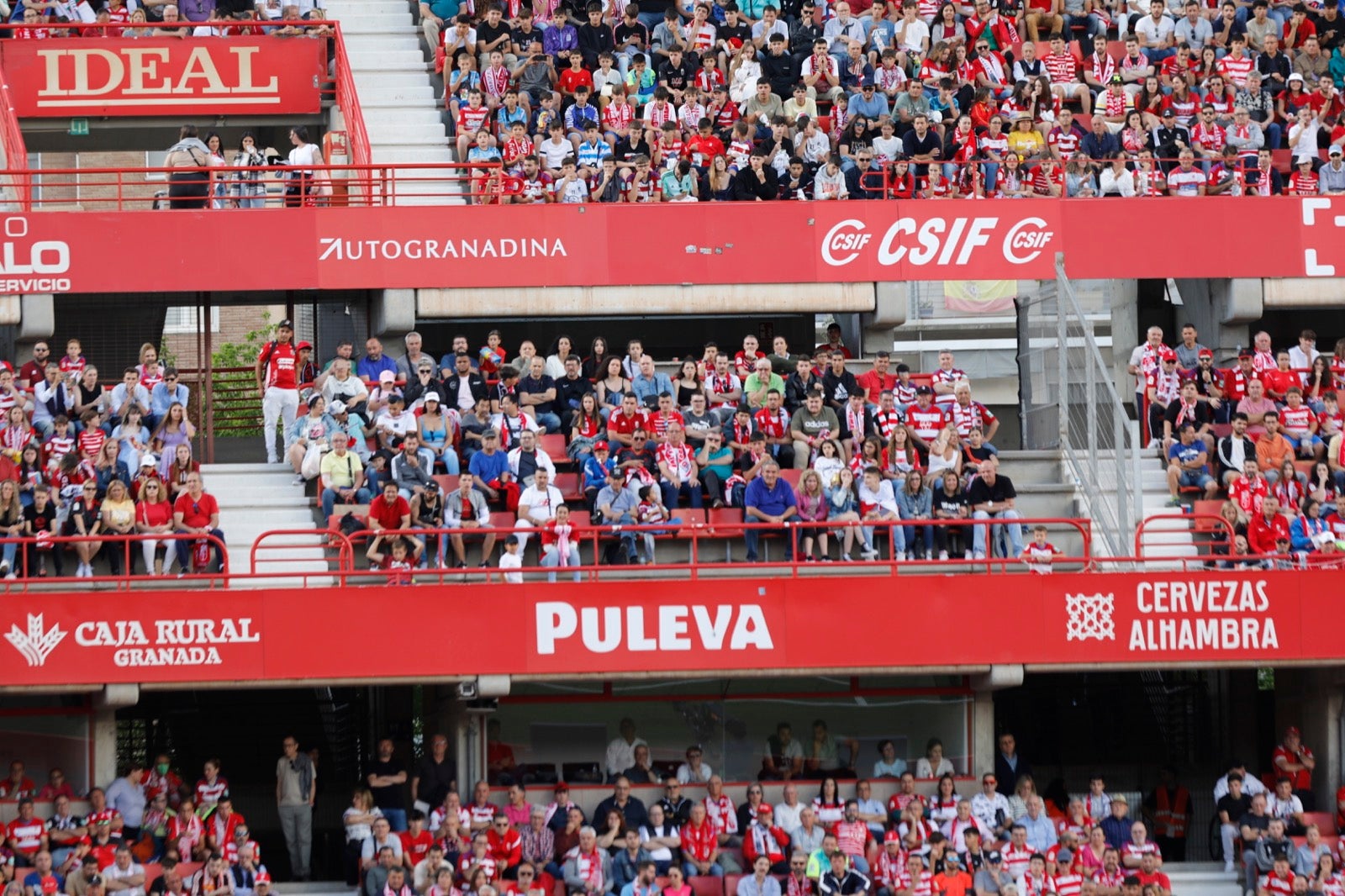 Encuéntrate en la grada en el Granada-Lugo
