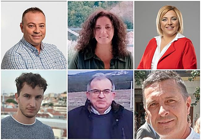 José Antonio Romero (LZY), Lucía Cuadros (Vox), Purificación López (PSOE), Pablo Laguna (IU), José Torregrosa (PP) y José Octavio Rodríguez (Cs).