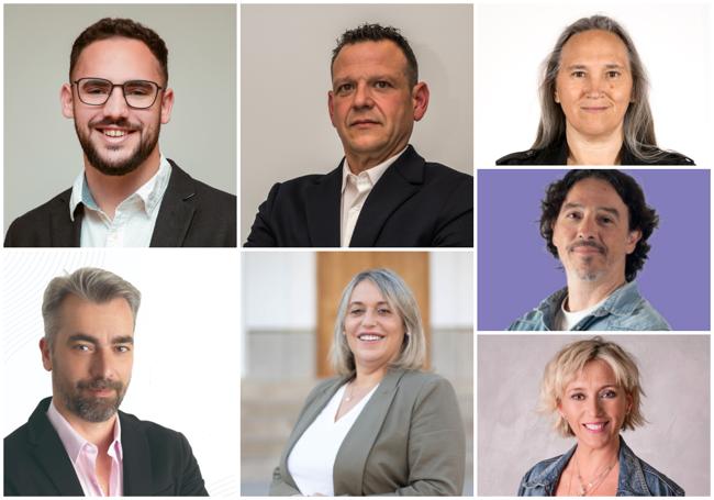 Samuel García (PSOE), Francisco Rodríguez (Vox), Pilar Alarcón (IU), José Antonio Rosales (UG), María Merinda Sádaba (PP), Francisco Javier Matías (Podemos) y Julia María Olmos (Cs).