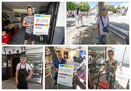 Alberto, Encarnación, Antonio, Carlos y Rosario, vecinos y trabajadores del Albaicín, posan para IDEAL.