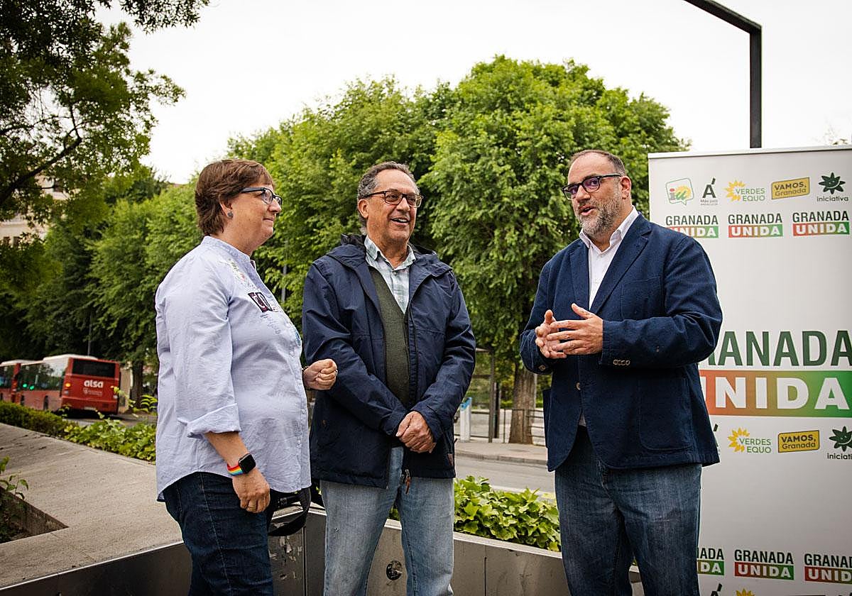 Los representantes de Granada Unida en la presentación de su programa de movilidad