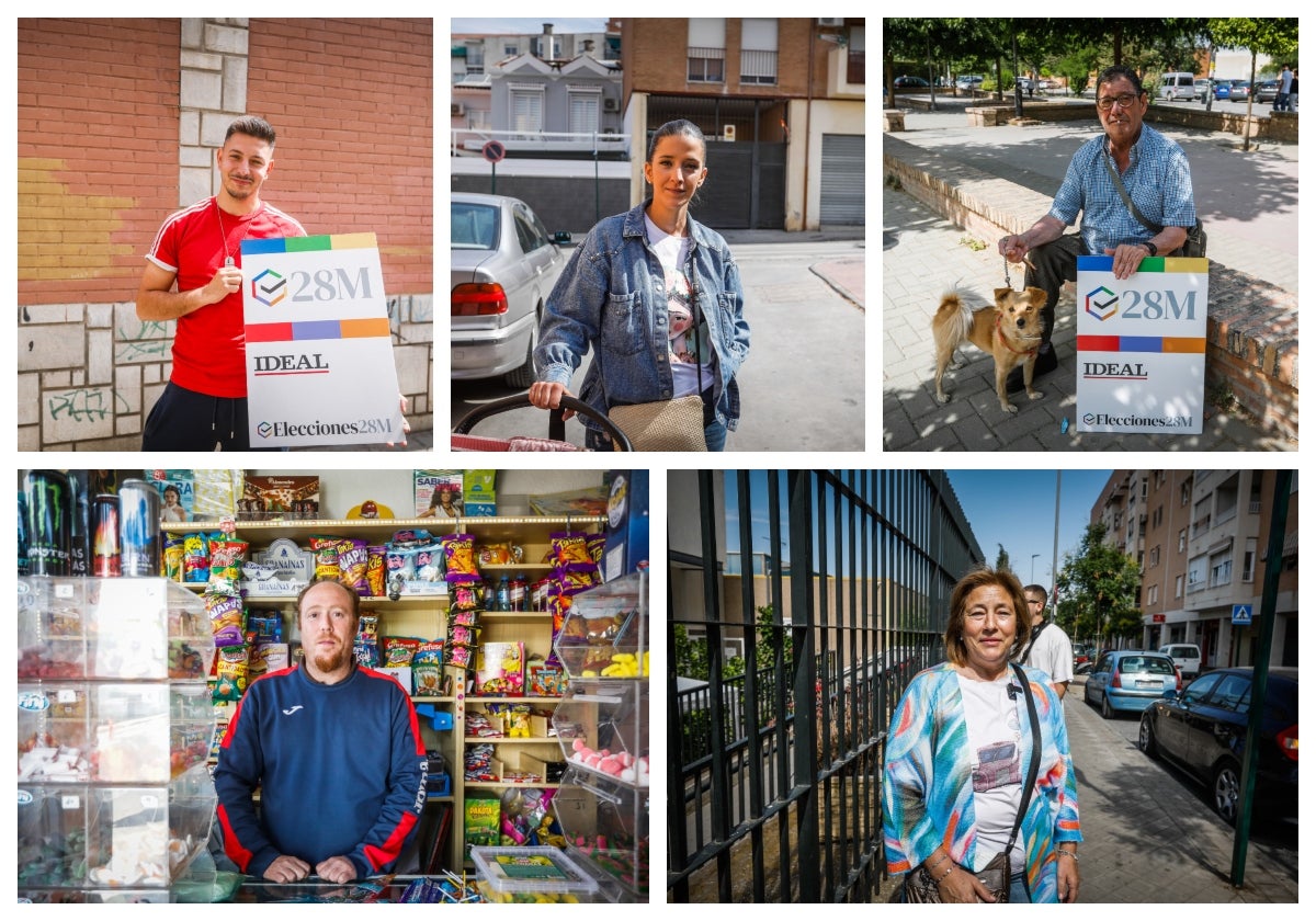 Alejandro, Miguel, Ana, Antonio José y 'Filo', residentes y trabajadores de la Chana, posan para IDEAL.