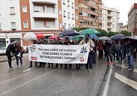 Inicio del recorrido bajo la lluvia, en Jaén.