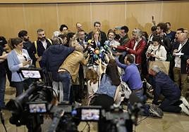 Comparecencia de la alcaldesa de Maracena, Berta Linares, este viernes.