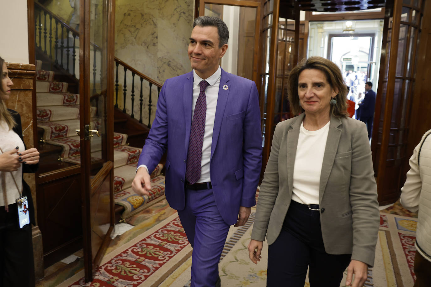 Teresa Ribera y Pedro Sánchez, en una imagen reciente en el Congreso de los Diputados.