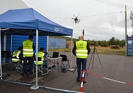 Pruebas del drone en el centro de Villacarrillo.