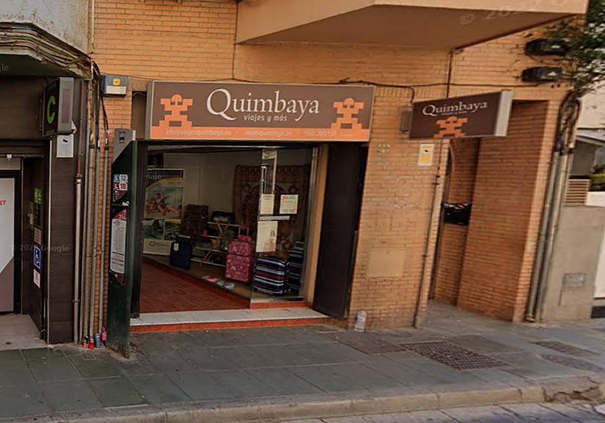 Exterior de la agencia de viajes 'Quimbaya', situada en la avenida Cago de Gata de la capital.