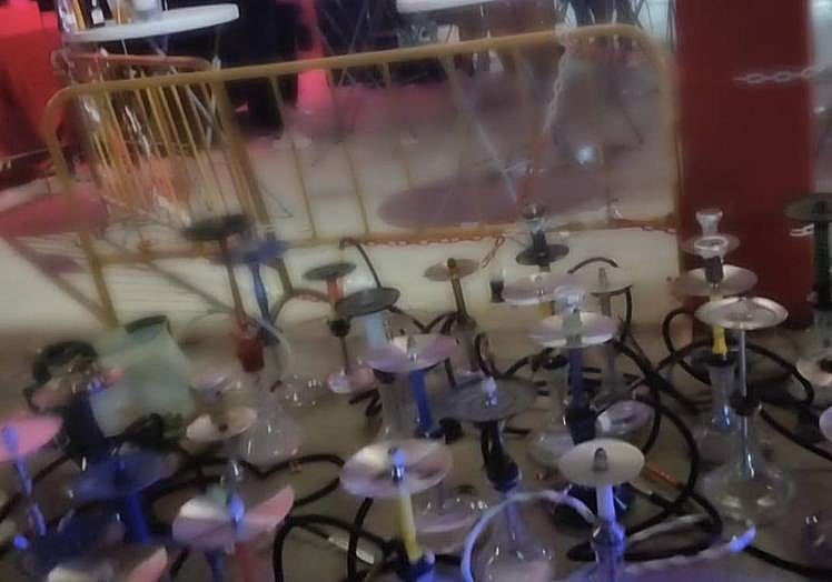 Cachimbas encontradas en las casetas.