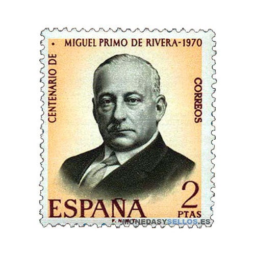 Sello del centenario de Miguel Primo de Rivera en 1970.
