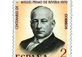 Sello del centenario de Miguel Primo de Rivera en 1970.