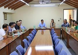 Encuentro en la sede del PSOE provincial de Jaén.