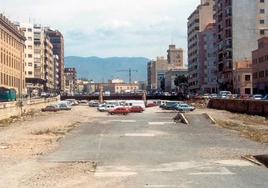 Imagen de la Rambla de Almería antes del inicio de las obras de embovedado.