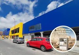 Trabajos de construcción de la tienda de IKEA en Almería y, en detalle, la campaña que lanzará con motivo de su apertura.