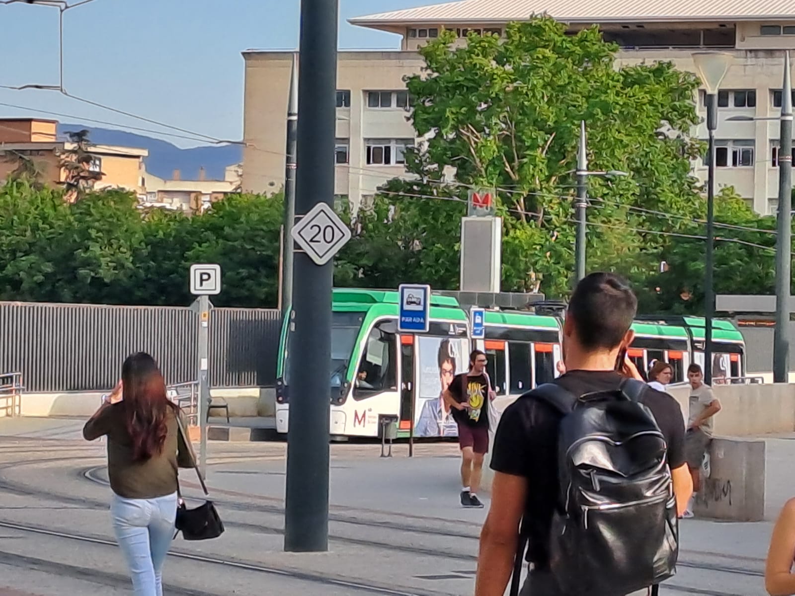 Imagen del tren detenido junto a la estación de ferrocarril.