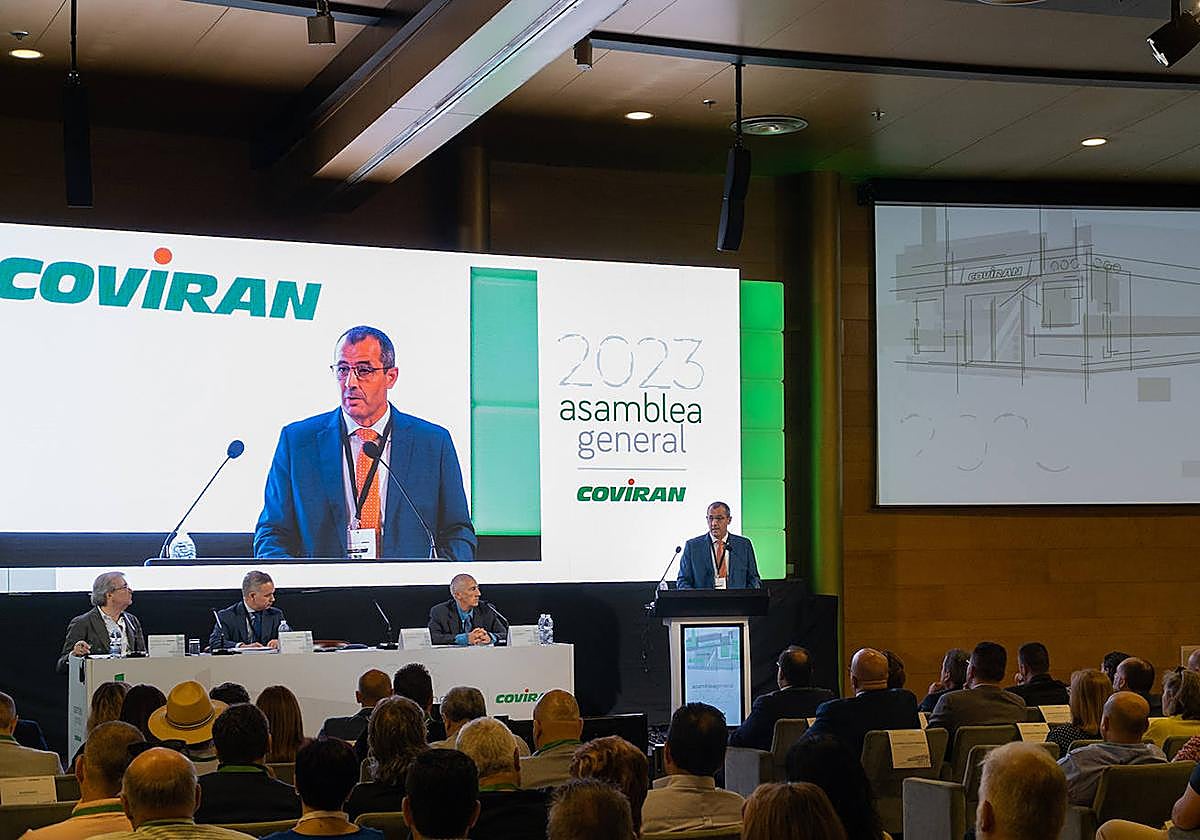 El presidente de Covirán, José Antonio Benito, durante su intervención.