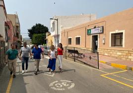 Observan el avance en las obras del encauzamiento de la Rambla Campana, en Rioja