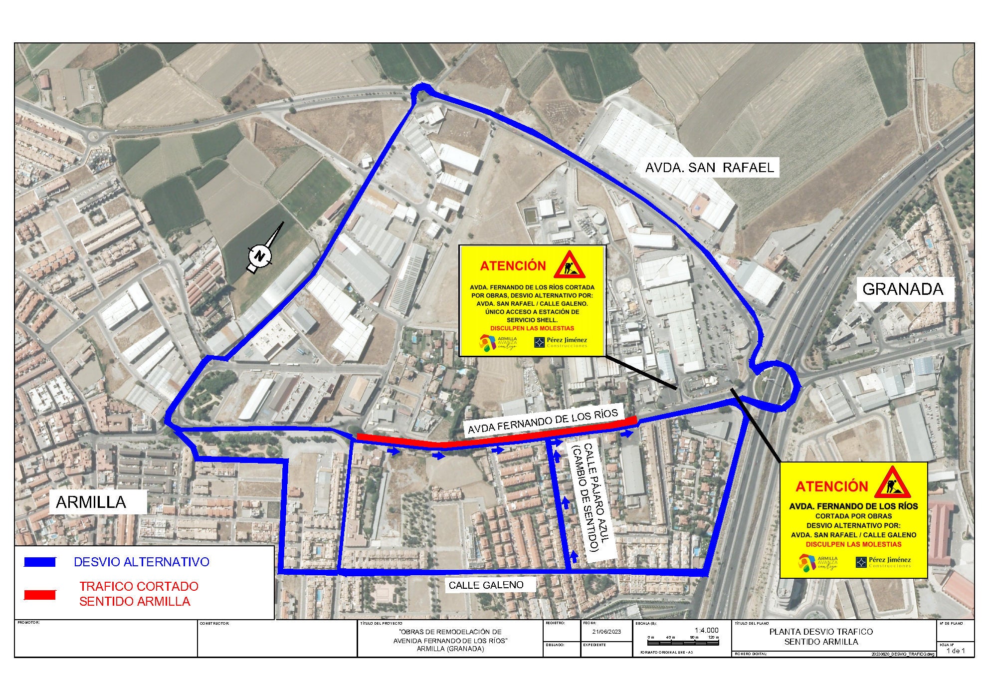 Desvios alternativos por las obras