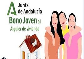 Publicidad del bono joven para alquiler de vivienda de la Junta de Andalucía.
