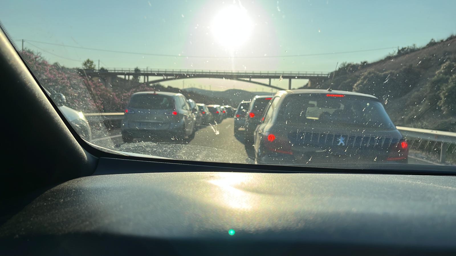 Atasco en al autovía este domingo