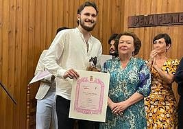 Pablo Heredia y Pilar Parra en la entrega del premio.