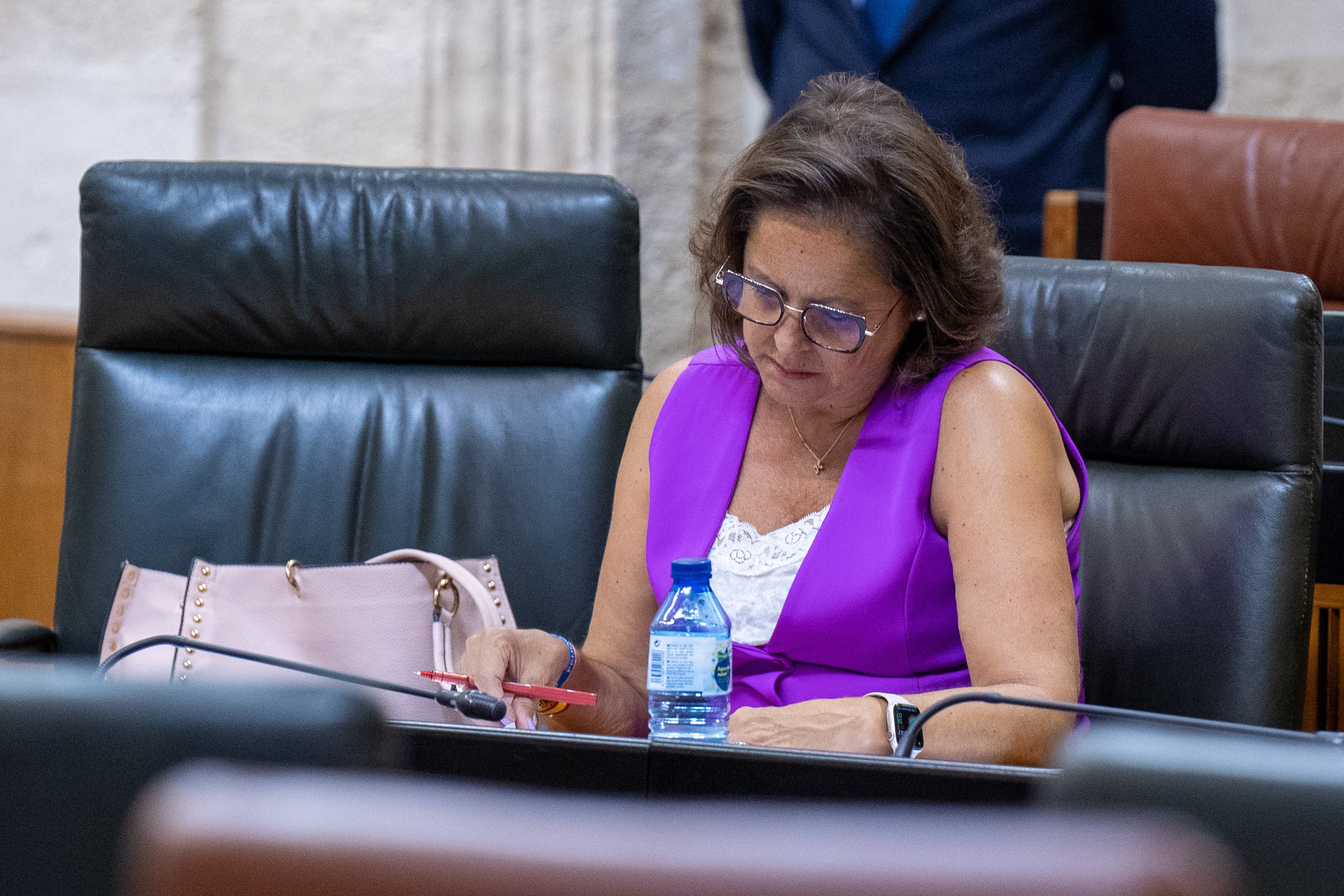 La consejera de Salud, Catalina García, durante su comparecencia parlamentaria.