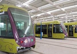 Imagen de los vagones en las cocheras.