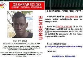 El temporero senegalés Ibrahima Diouf desapareció en 2021.