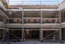 Obras de rehabilitación del mercado de Santa Fe.