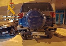 Uno de los vehículos víctima de los ladrones.