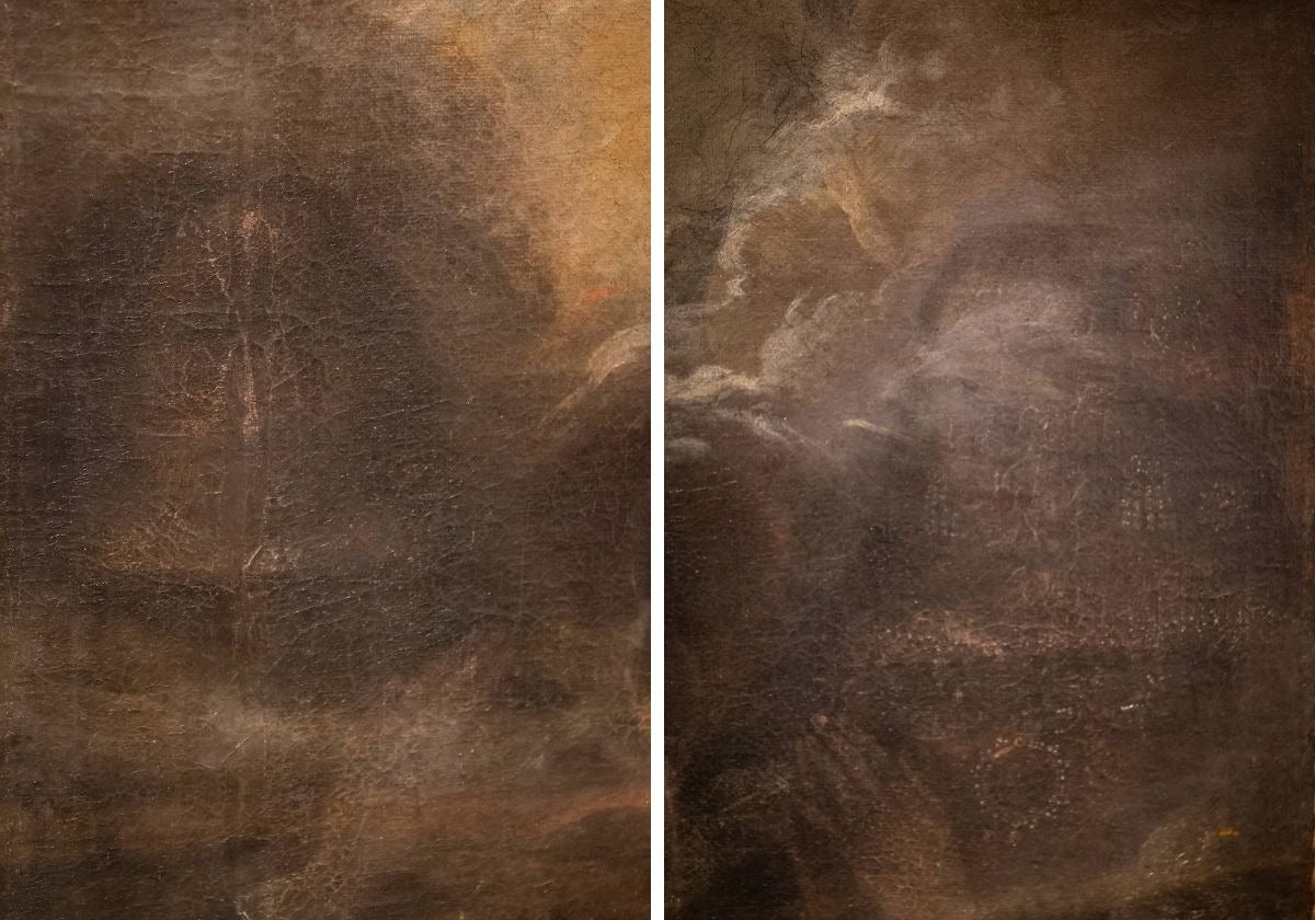 Retratos de los donantes borradoS por el autor y que han florecido tras la última restauración.