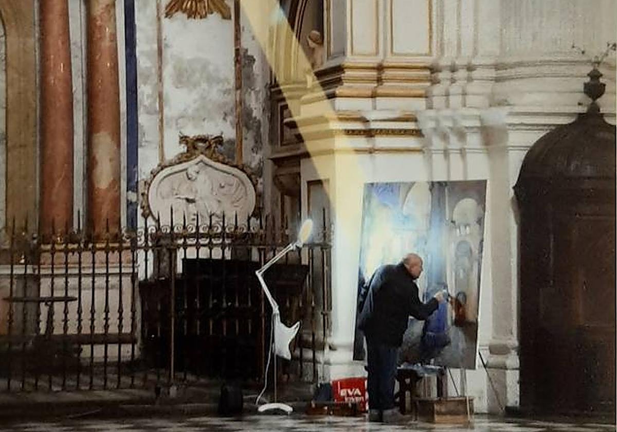 El artista, en una de las sesiones de trabajo.