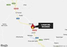 Punto en el que se ha incendiado el vehículo.