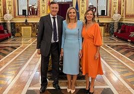 Rafael Hernando, Maribel Sánchez Torregrosa y Ana Martínez Labella, en el Congreso de los Diputados.
