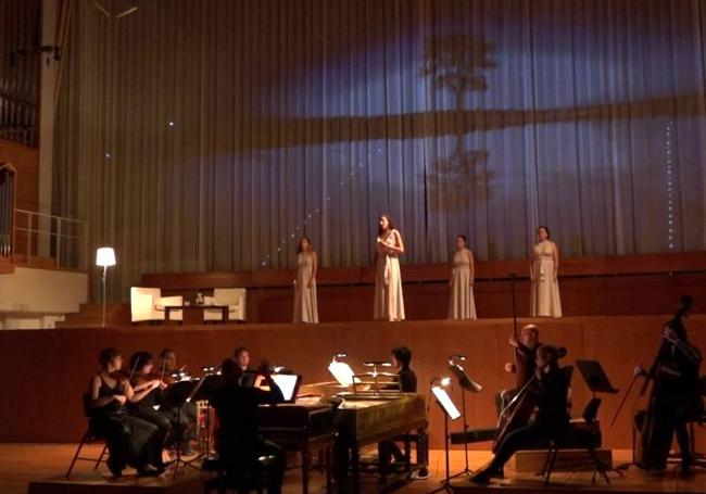 El grupo, durante la representación de 'La guerra de los gigantes' de Sebastián Durón.