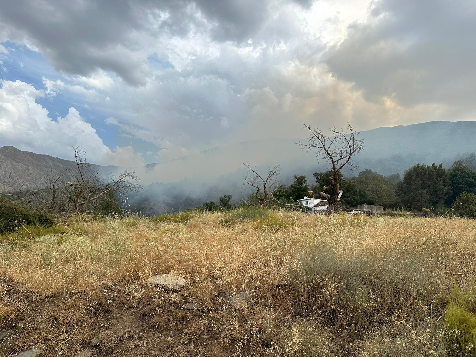 Imagen secundaria 1 - El fuego, visto desde distintos puntos del entorno.
