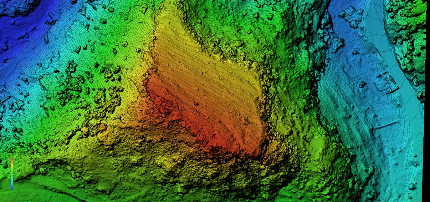 Modelo digital de elevaciones en el término de Órgiva para documentar su fortaleza de la época andalusí.