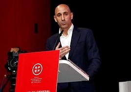 Rubiales, durante su comparecencia.